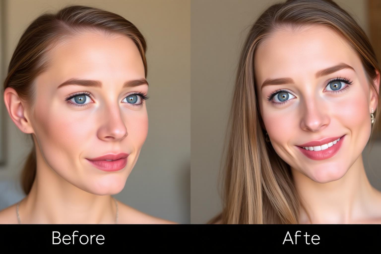 Before and after Glow Facial Reset